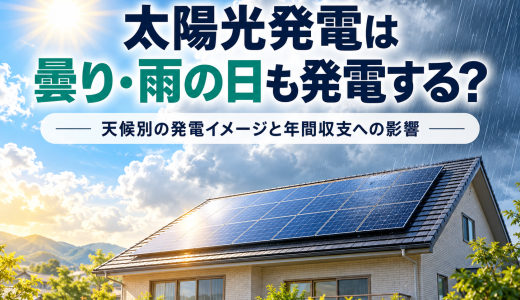 太陽光発電は曇り・雨の日も発電する？天候別の発電量・年間収支への影響を解説