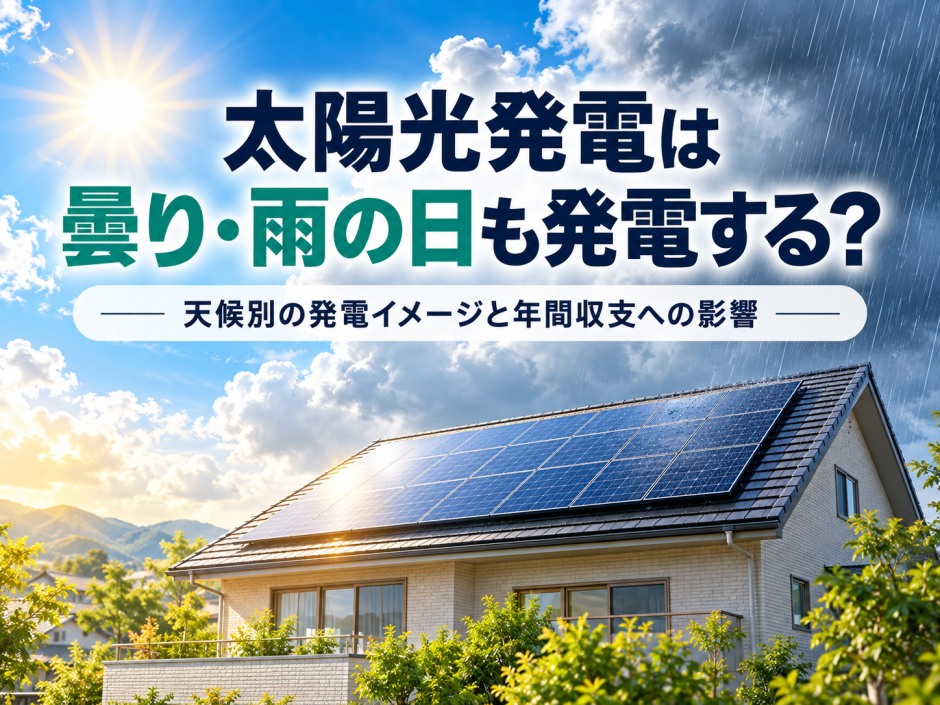 太陽光発電は曇り・雨の日も発電する？天候別の発電量・年間収支への影響を解説のアイキャッチ画像