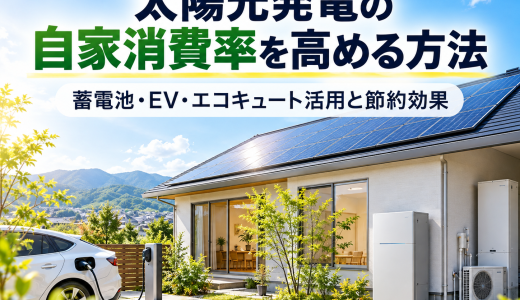 太陽光発電の自家消費率を高める方法｜蓄電池・EV・エコキュート活用と節約効果