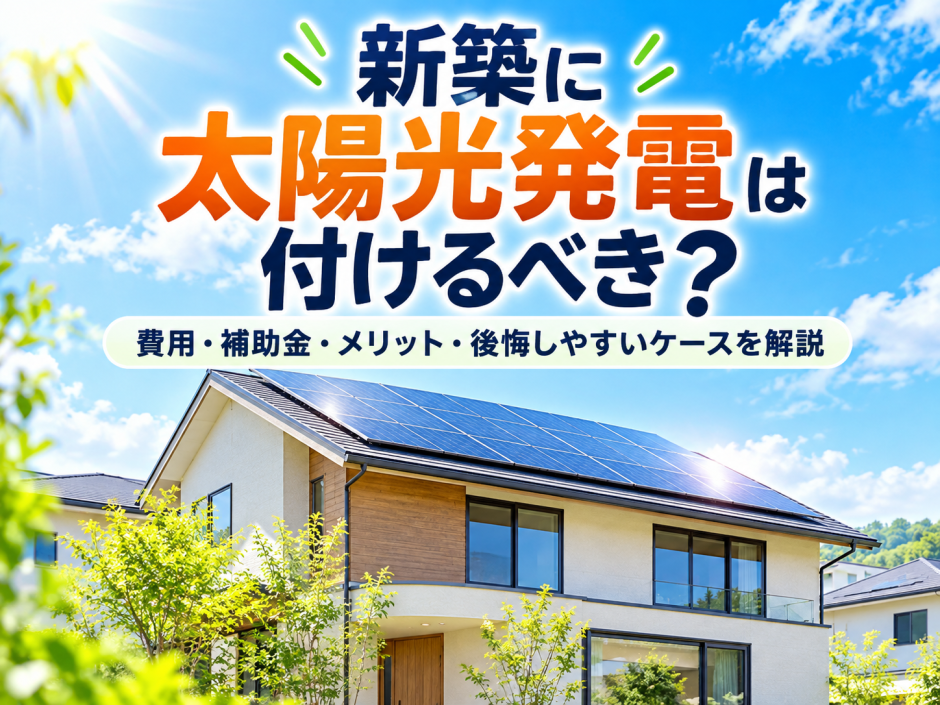 新築に太陽光発電は付けるべき？費用・補助金・メリット・後悔しやすいケースを解説のアイキャッチ画像