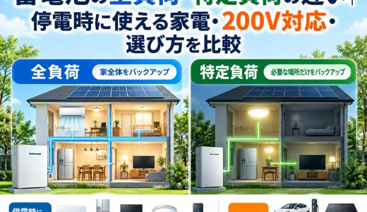 蓄電池の全負荷・特定負荷の違い｜停電時に使える家電・200V対応・選び方を比較