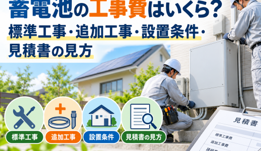 【2026年版】蓄電池の工事費はいくら？標準工事・追加工事・設置条件・見積書の見方