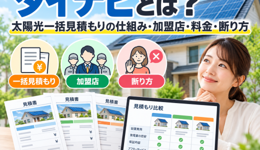 【2026年最新】タイナビとは？太陽光一括見積もりの仕組み・加盟店・料金・断り方を徹底解説
