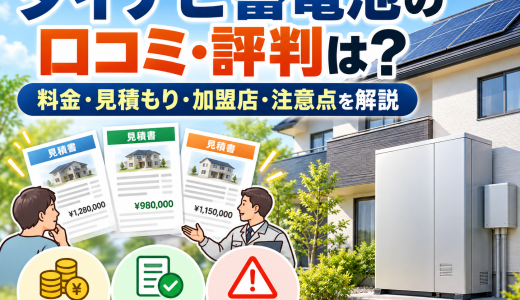 【2026年最新】タイナビ蓄電池の口コミ・評判は？料金・見積もり・加盟店・注意点を徹底解説