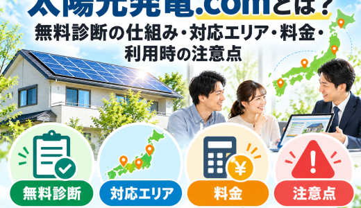 【2026年最新】太陽光発電.comとは？無料診断の仕組み・対応エリア・料金・利用時の注意点