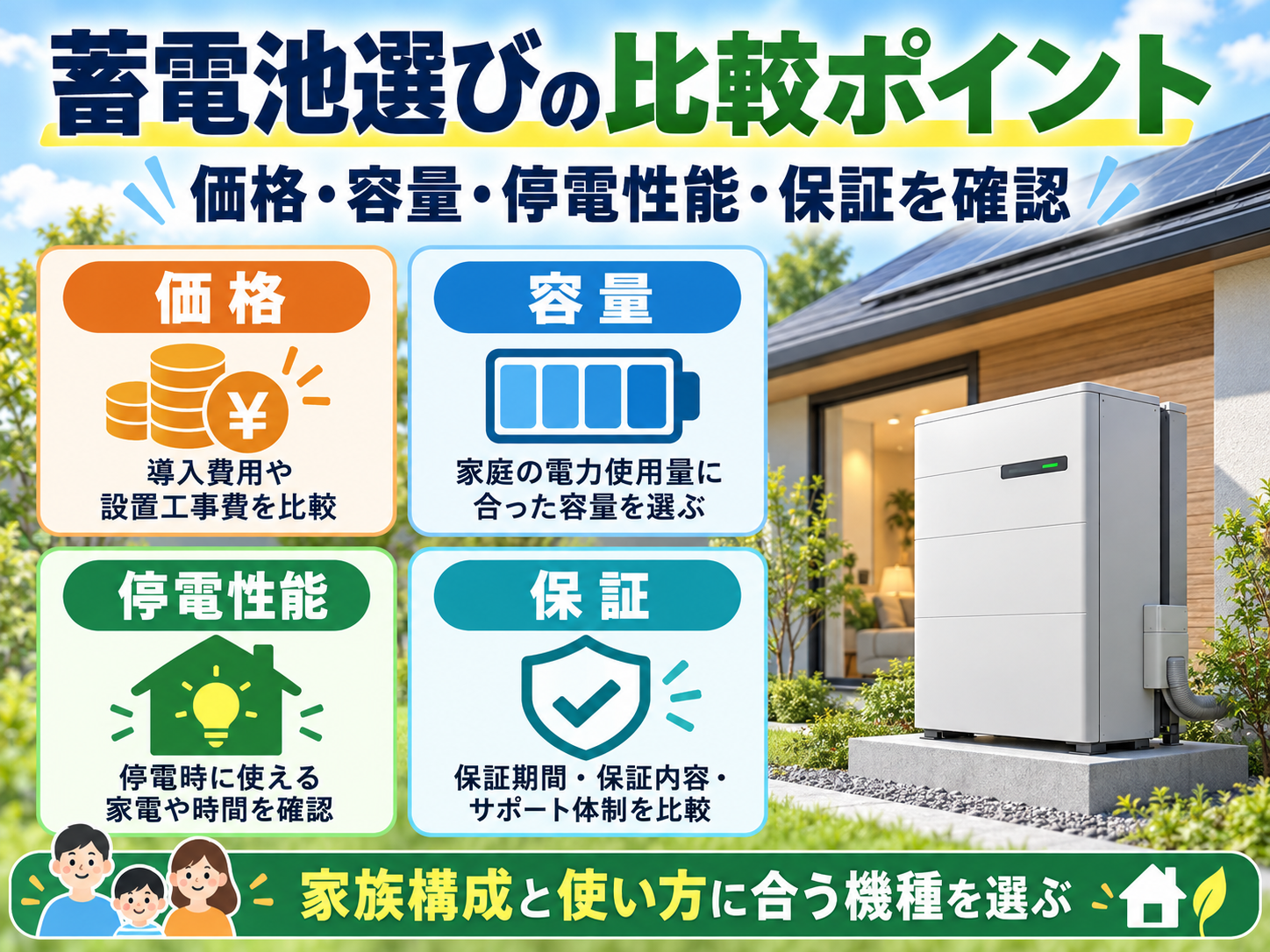 【2026年最新】家庭用蓄電池おすすめ10選｜価格・容量・停電性能・保証で人気メーカーを徹底比較の解説画像1