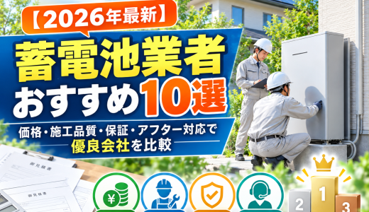 【2026年最新】蓄電池業者おすすめ10選｜価格・施工品質・保証・アフター対応で優良会社を比較