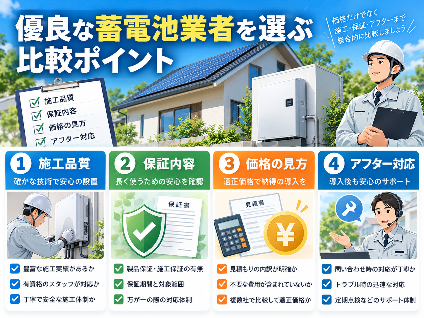 【2026年最新】蓄電池業者おすすめ10選|価格・施工品質・保証・アフター対応で優良会社を比較の解説画像1
