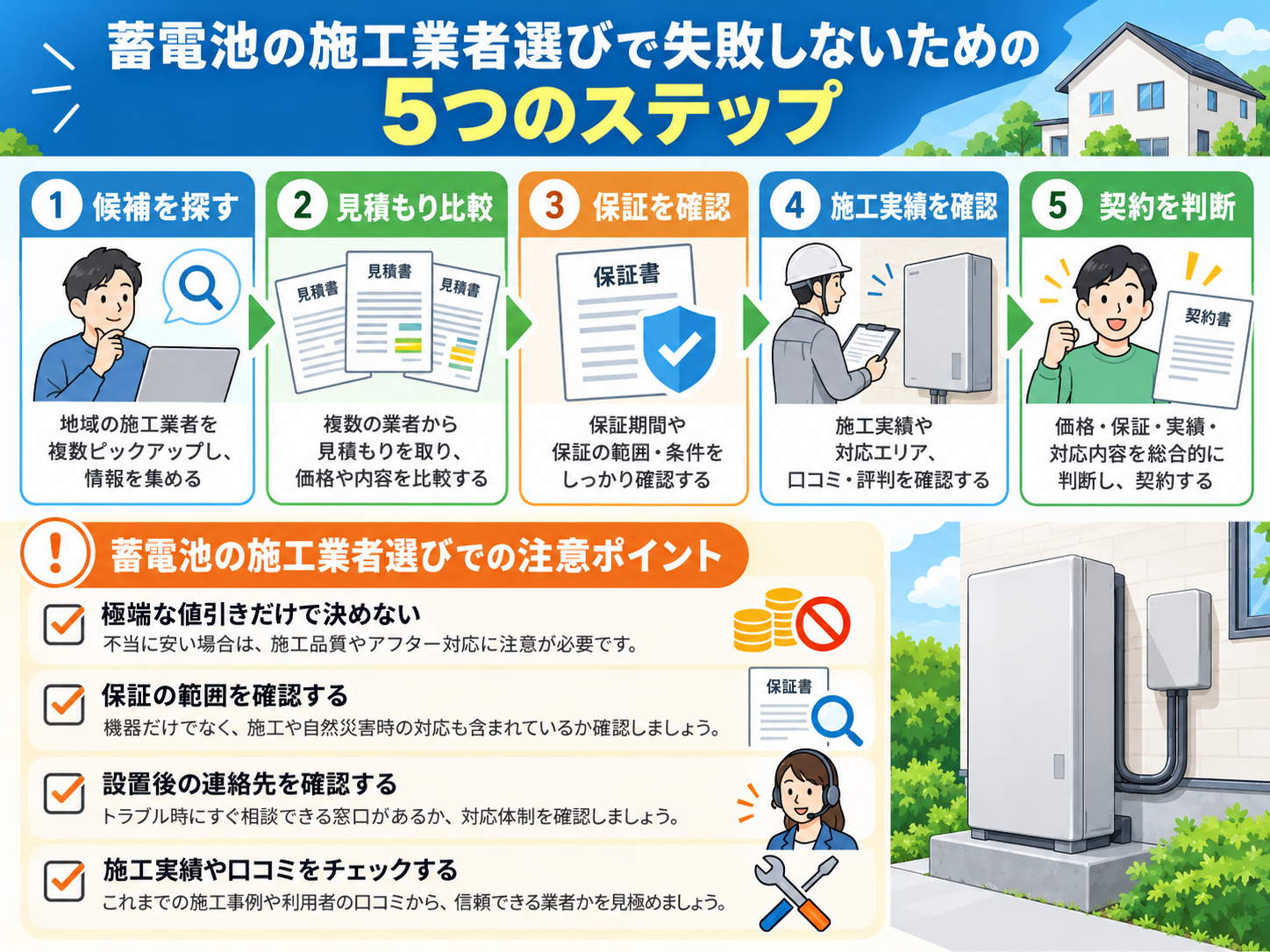 【2026年最新】蓄電池業者おすすめ10選|価格・施工品質・保証・アフター対応で優良会社を比較の解説画像2
