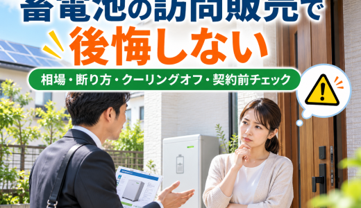 【2026年版】蓄電池の訪問販売で後悔しない｜相場・断り方・クーリングオフ・契約前チェック
