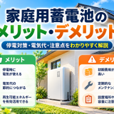 家庭用蓄電池のメリット・デメリット|必要な家庭・不要な家庭・費用対効果を解説【2026年】のアイキャッチ画像