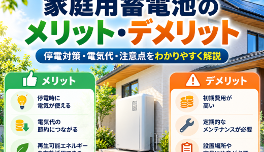 家庭用蓄電池のメリット・デメリット｜必要な家庭・不要な家庭・費用対効果を解説【2026年】