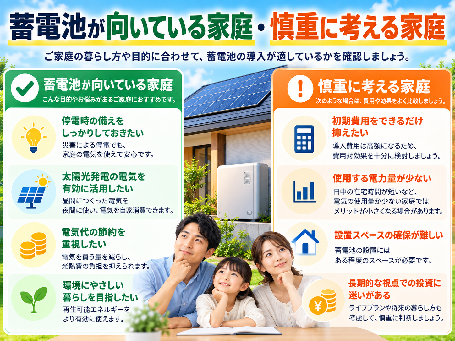 家庭用蓄電池のメリット・デメリット|必要な家庭・不要な家庭・費用対効果を解説【2026年】の解説画像2