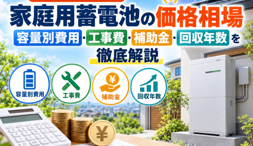 【2026年最新】家庭用蓄電池の価格相場｜容量別費用・工事費・補助金・回収年数を徹底解説