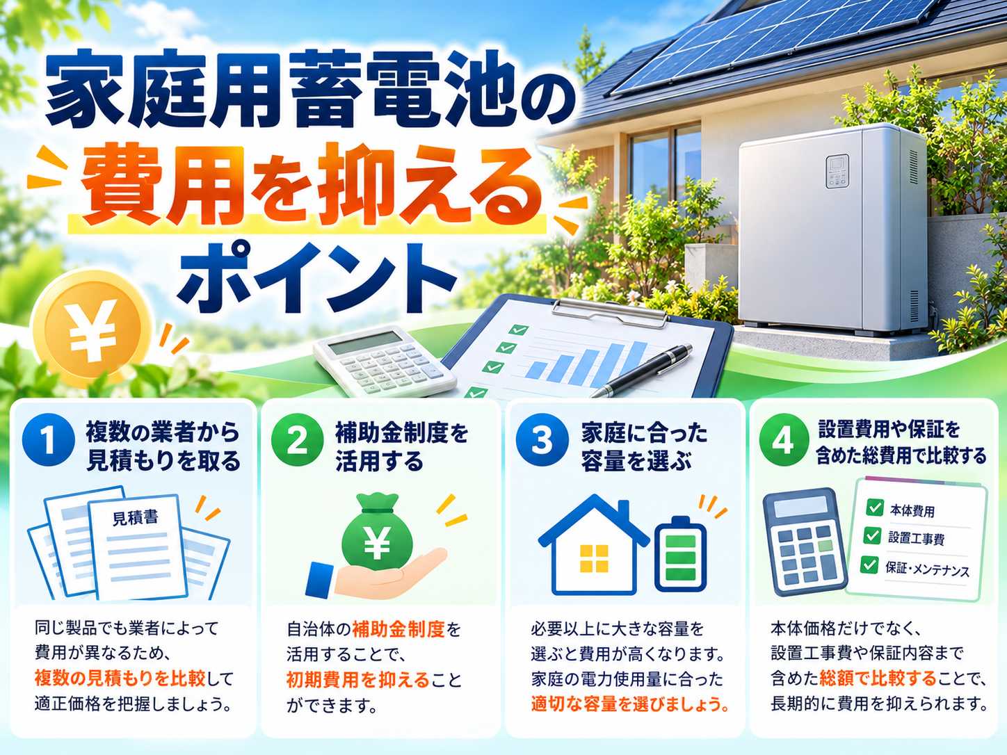 【2026年最新】家庭用蓄電池の価格相場|容量別費用・工事費・補助金・回収年数を徹底解説の解説画像2
