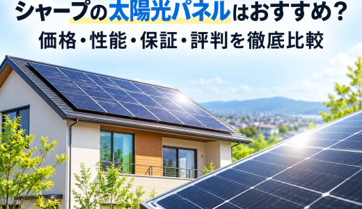 【2026年最新】シャープの太陽光パネルはおすすめ？価格・性能・保証・評判を徹底比較