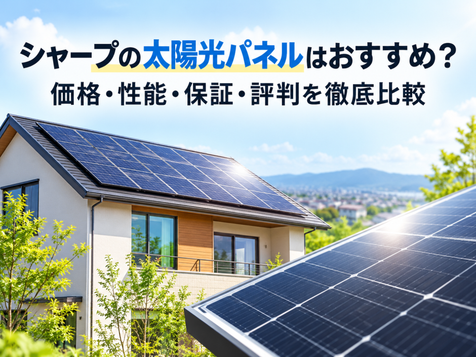 【2026年最新】シャープの太陽光パネルはおすすめ？価格・性能・保証・評判を徹底比較のアイキャッチ画像