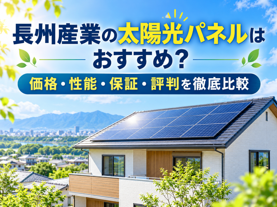 【2026年最新】長州産業の太陽光パネルはおすすめ？価格・性能・保証・評判を徹底比較のアイキャッチ画像