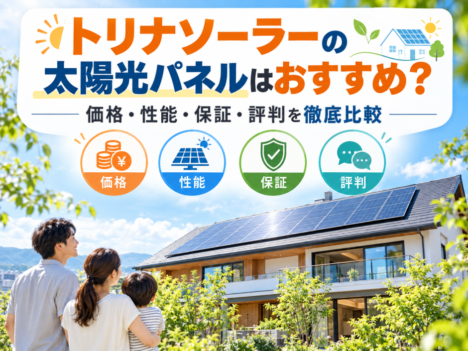 【2026年最新】トリナソーラーの太陽光パネルはおすすめ？価格・性能・保証・評判を徹底比較のアイキャッチ画像