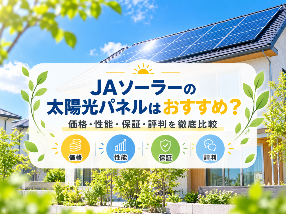 【2026年最新】JAソーラーの太陽光パネルはおすすめ？価格・性能・保証・評判を徹底比較のアイキャッチ画像