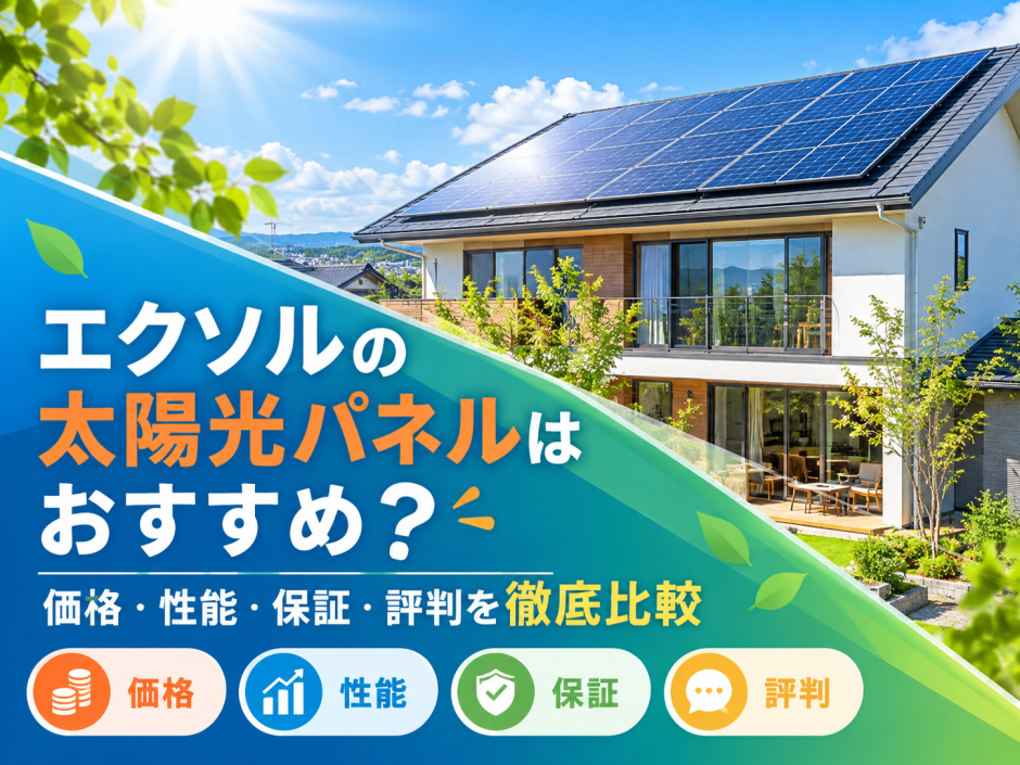 【2026年最新】エクソルの太陽光パネルはおすすめ？価格・性能・保証・評判を徹底比較のアイキャッチ画像