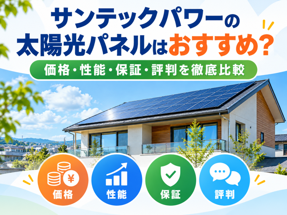 【2026年最新】サンテックパワーの太陽光パネルはおすすめ？価格・性能・保証・評判を徹底比較のアイキャッチ画像