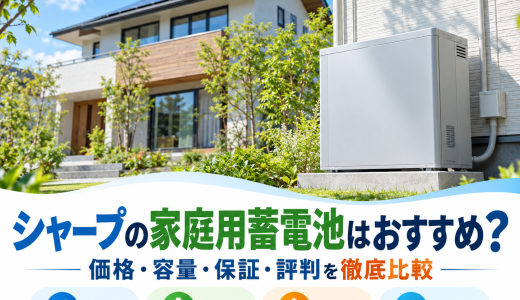 【2026年最新】シャープの家庭用蓄電池はおすすめ？価格・容量・保証・評判を徹底比較