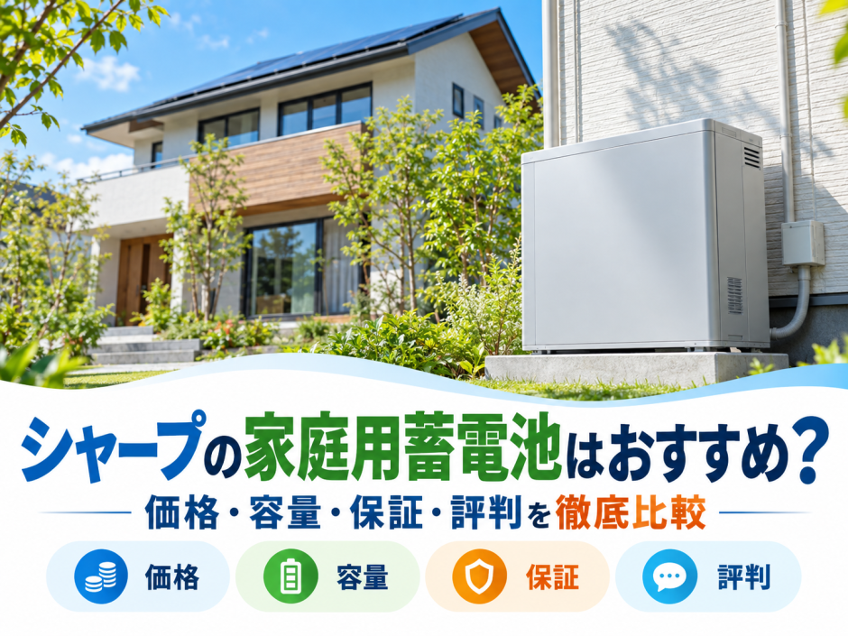 【2026年最新】シャープの家庭用蓄電池はおすすめ？価格・容量・保証・評判を徹底比較のアイキャッチ画像