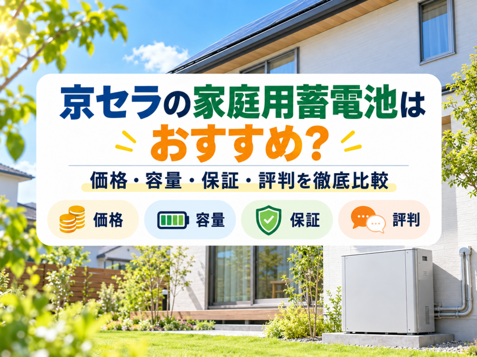 【2026年最新】京セラの家庭用蓄電池はおすすめ？価格・容量・保証・評判を徹底比較のアイキャッチ画像