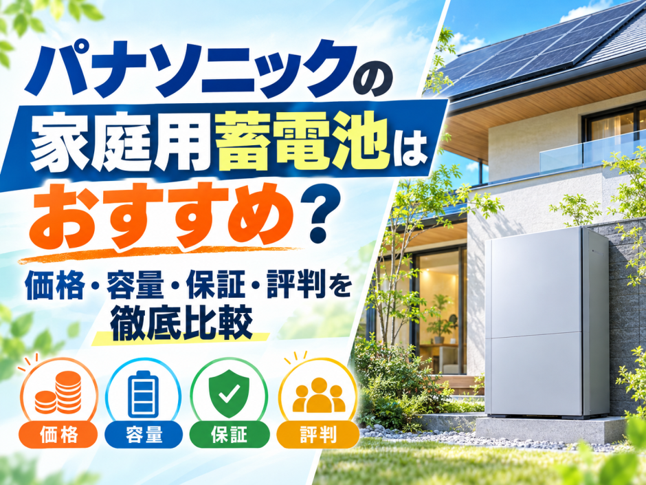 【2026年最新】パナソニックの家庭用蓄電池はおすすめ？価格・容量・保証・評判を徹底比較のアイキャッチ画像