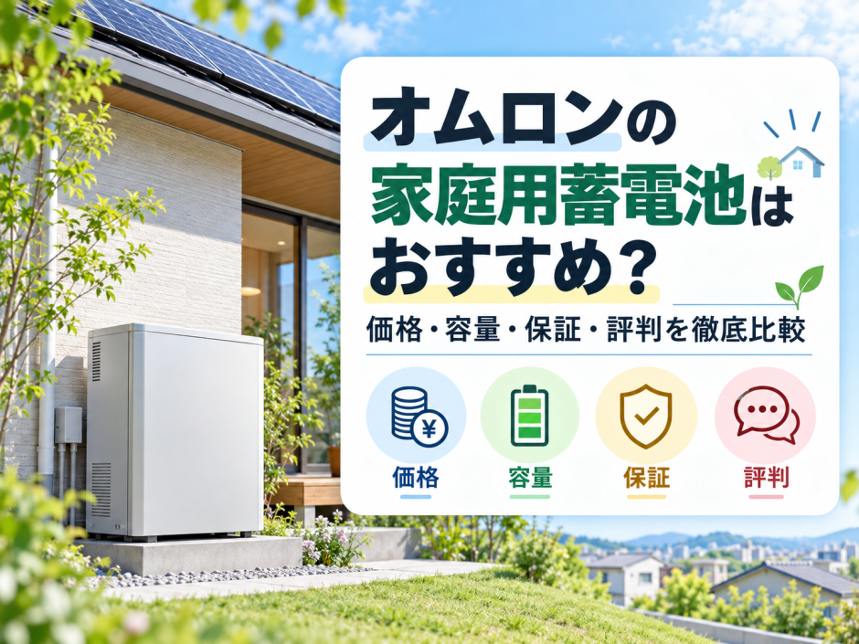 【2026年最新】オムロンの家庭用蓄電池はおすすめ？価格・容量・保証・評判を徹底比較のアイキャッチ画像