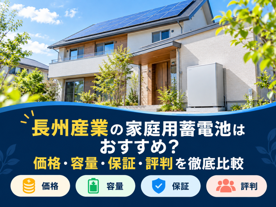 【2026年最新】長州産業の家庭用蓄電池はおすすめ？価格・容量・保証・評判を徹底比較のアイキャッチ画像