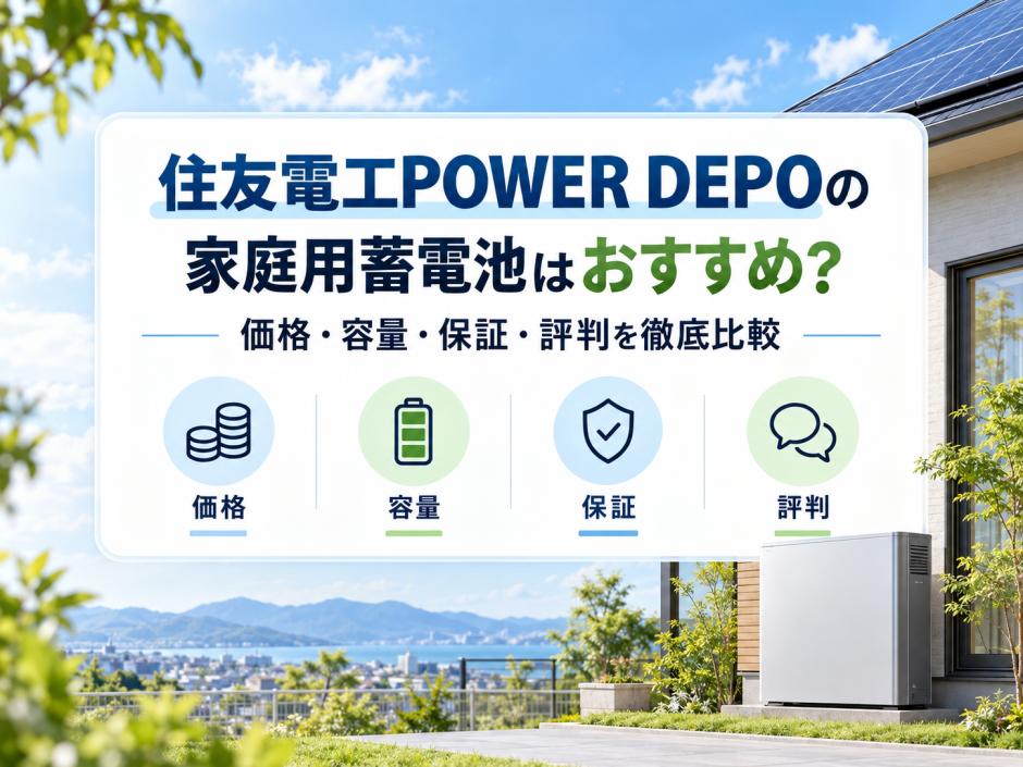 【2026年最新】住友電工POWER DEPOの家庭用蓄電池はおすすめ？価格・容量・保証・評判を徹底比較のアイキャッチ画像