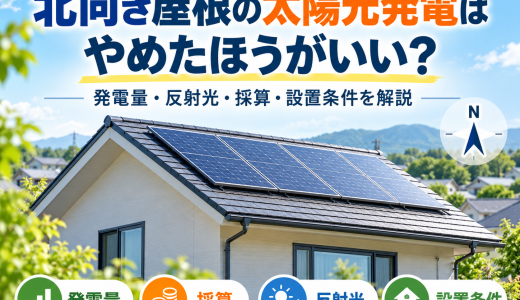 北向き屋根の太陽光発電はやめたほうがいい？発電量・反射光・採算・設置条件を解説