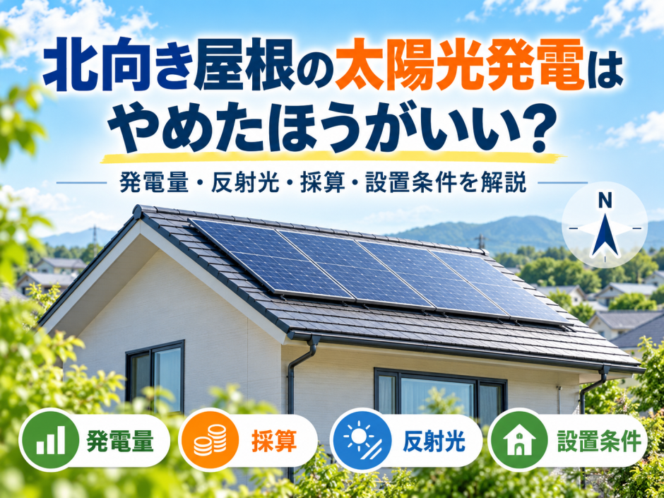 北向き屋根の太陽光発電はやめたほうがいい？発電量・反射光・採算・設置条件を解説のアイキャッチ画像