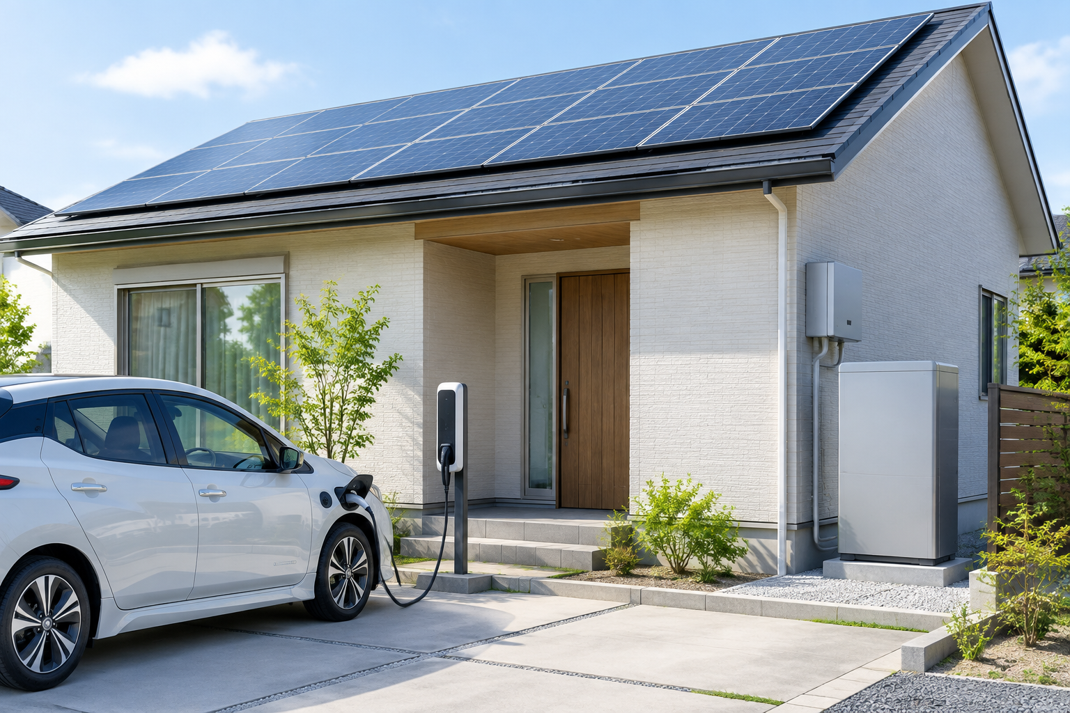 太陽光発電 EVのイメージ