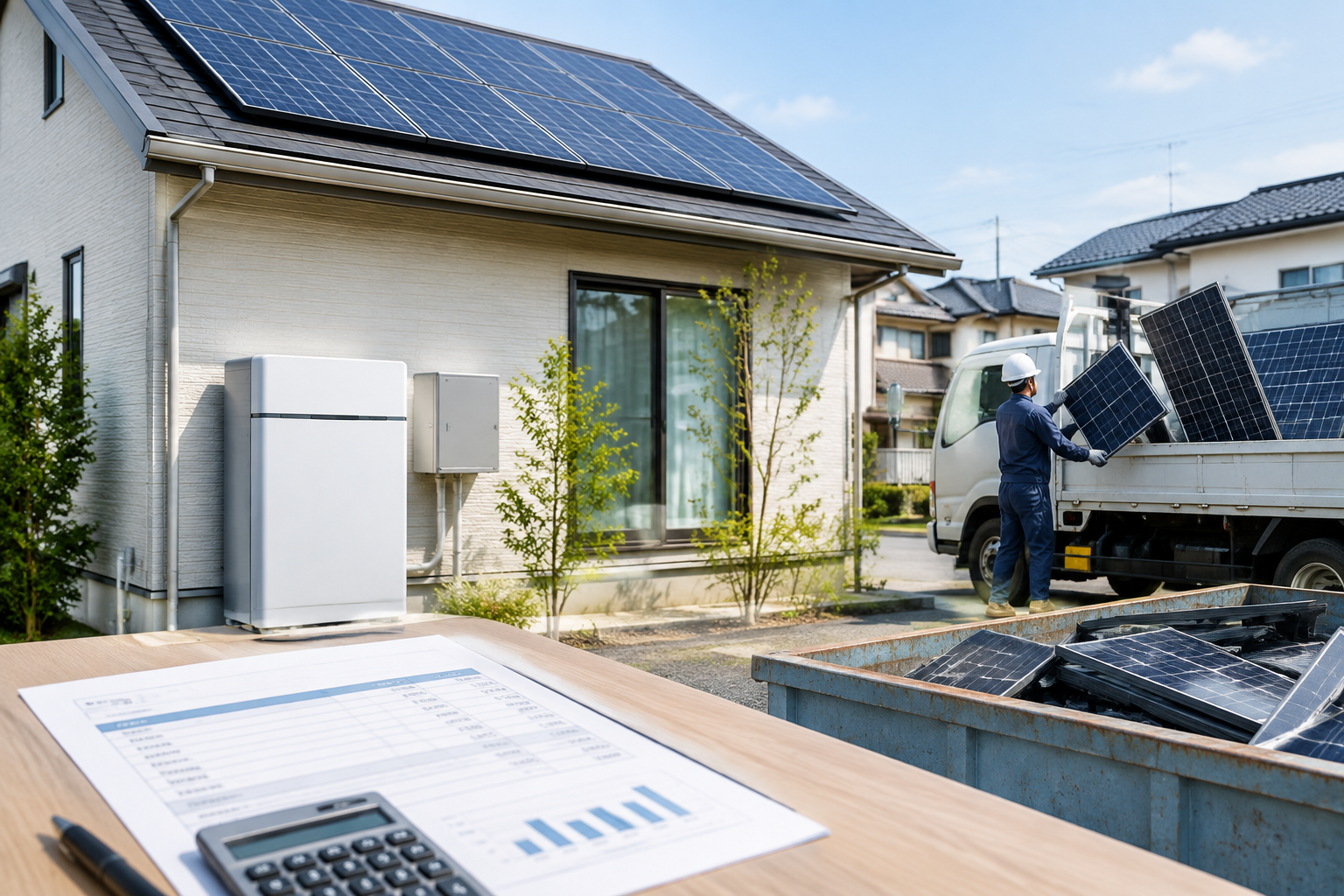 太陽光パネル 廃棄 費用のイメージ