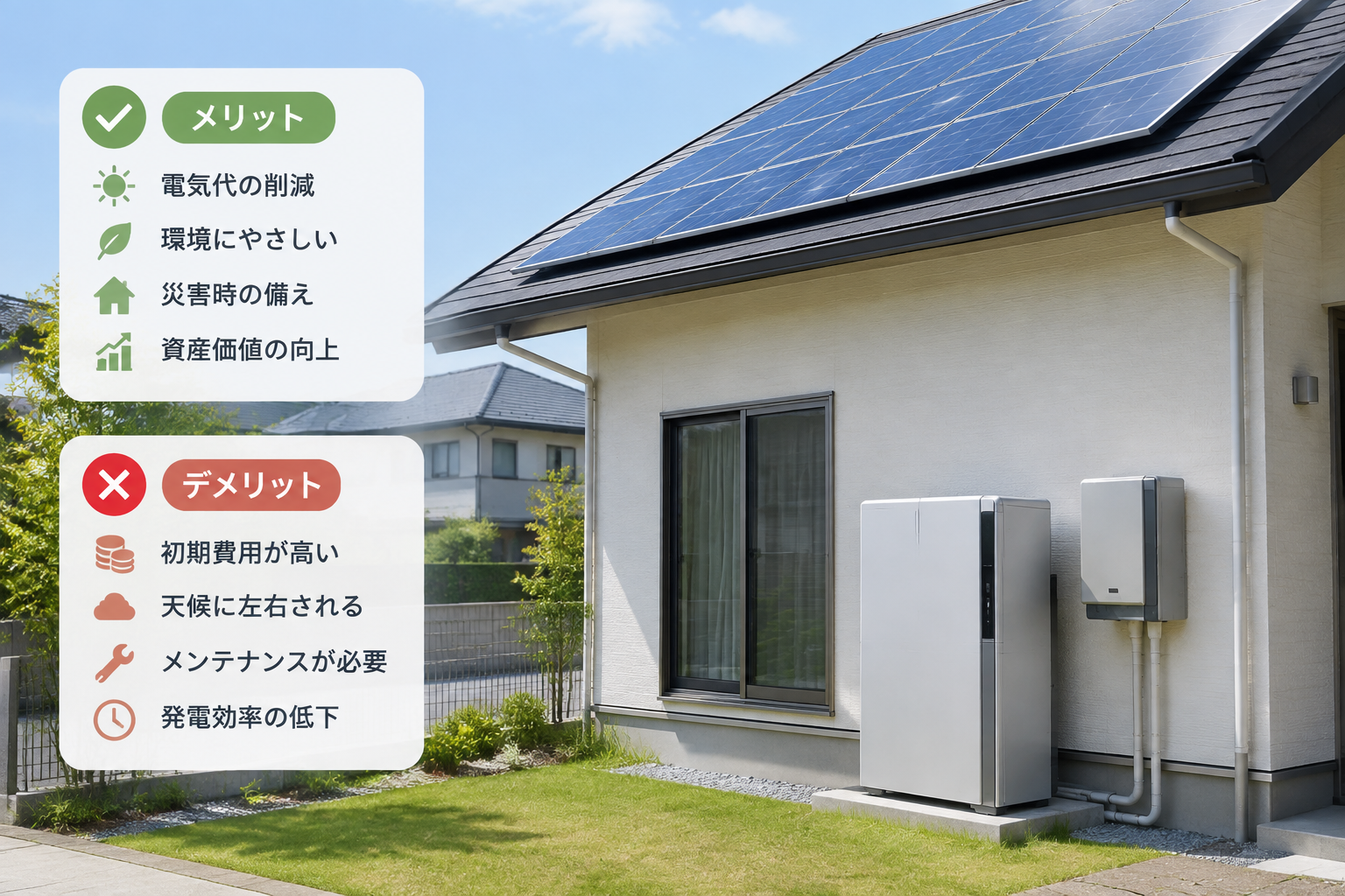 太陽光発電 メリット デメリットのイメージ