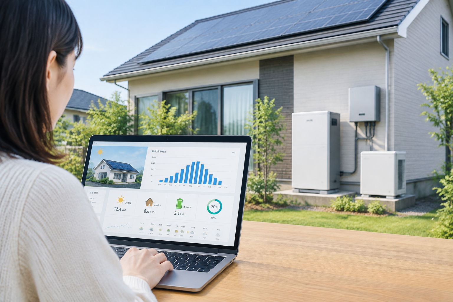 太陽光発電 発電量 シミュレーションのイメージ