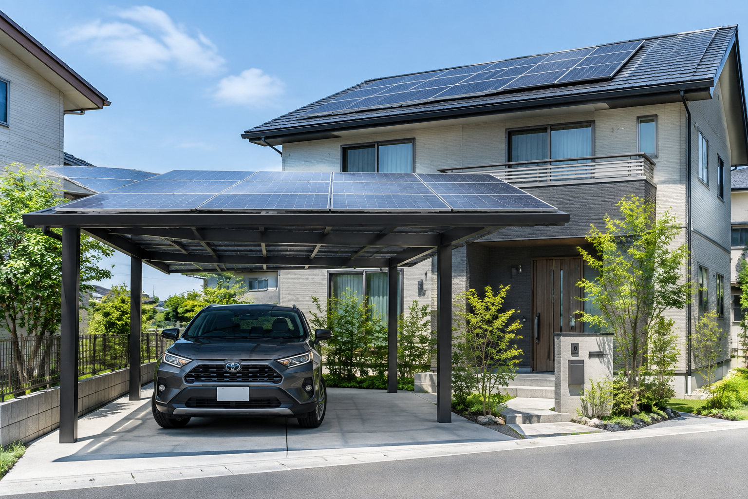 【2026年版】ソーラーカーポートの価格相場｜設置費用・発電量・補助金・デメリットを解説