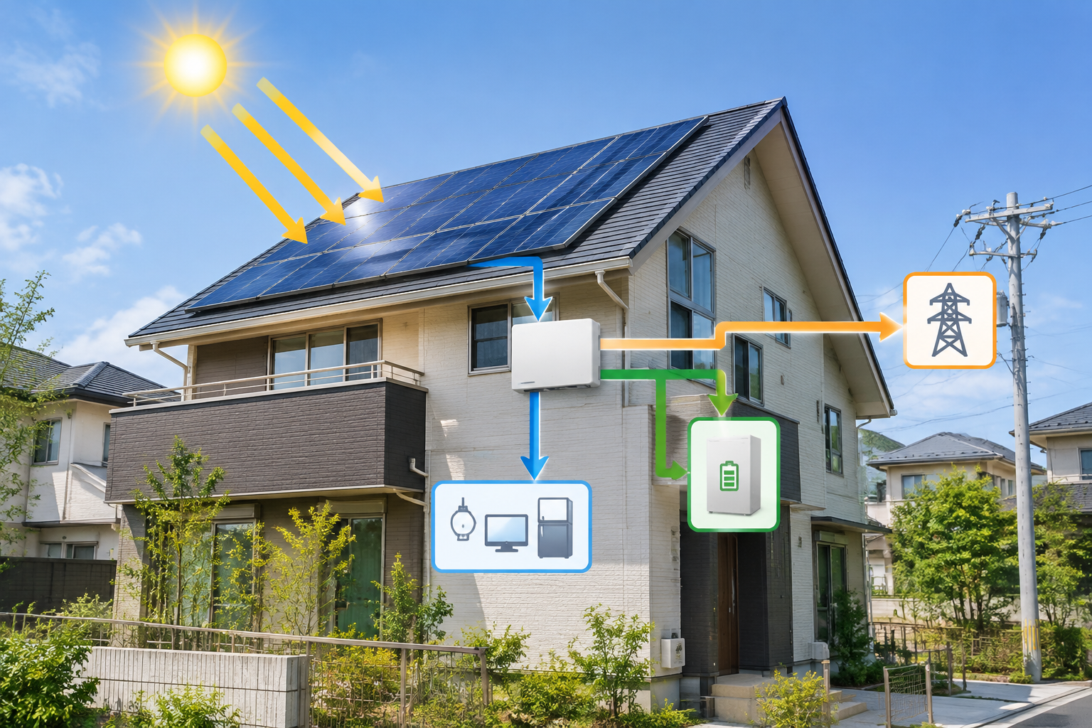 太陽光発電 仕組みのイメージ
