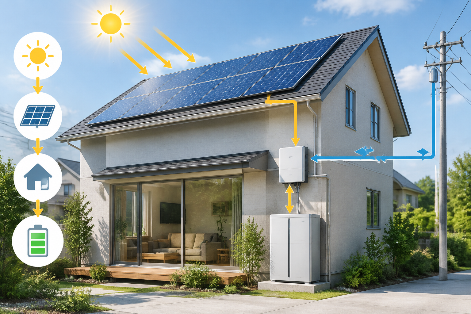 太陽光発電 仕組みのイメージ