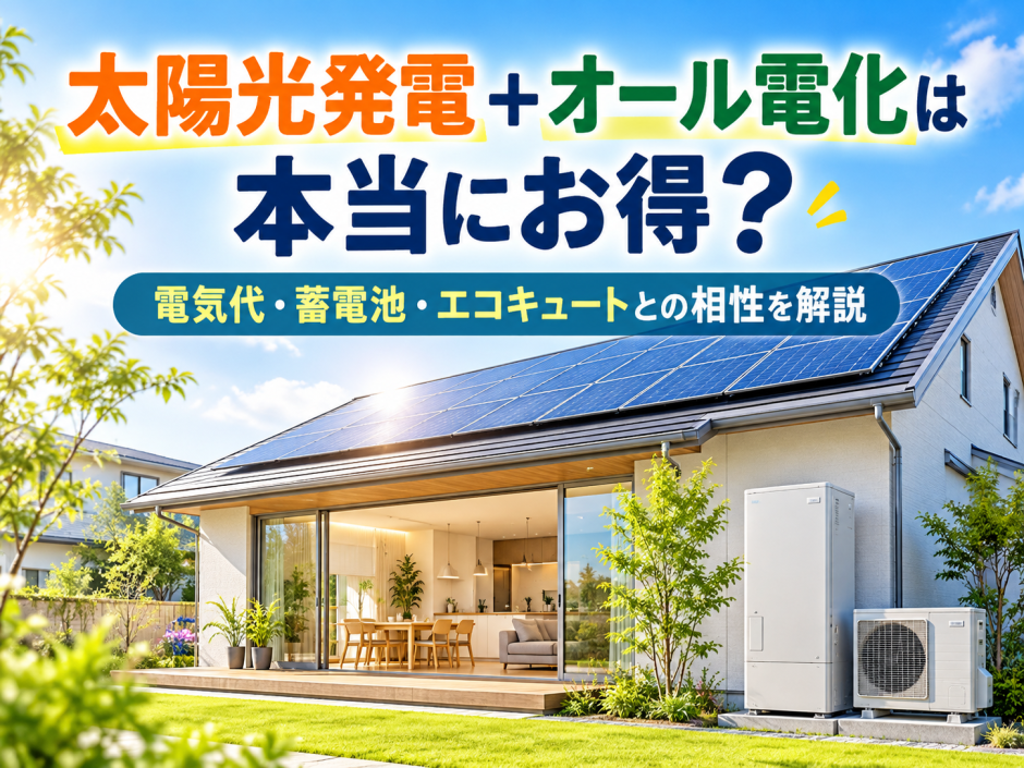太陽光発電＋オール電化は本当にお得？電気代・蓄電池・エコキュートとの相性を徹底検証のアイキャッチ画像