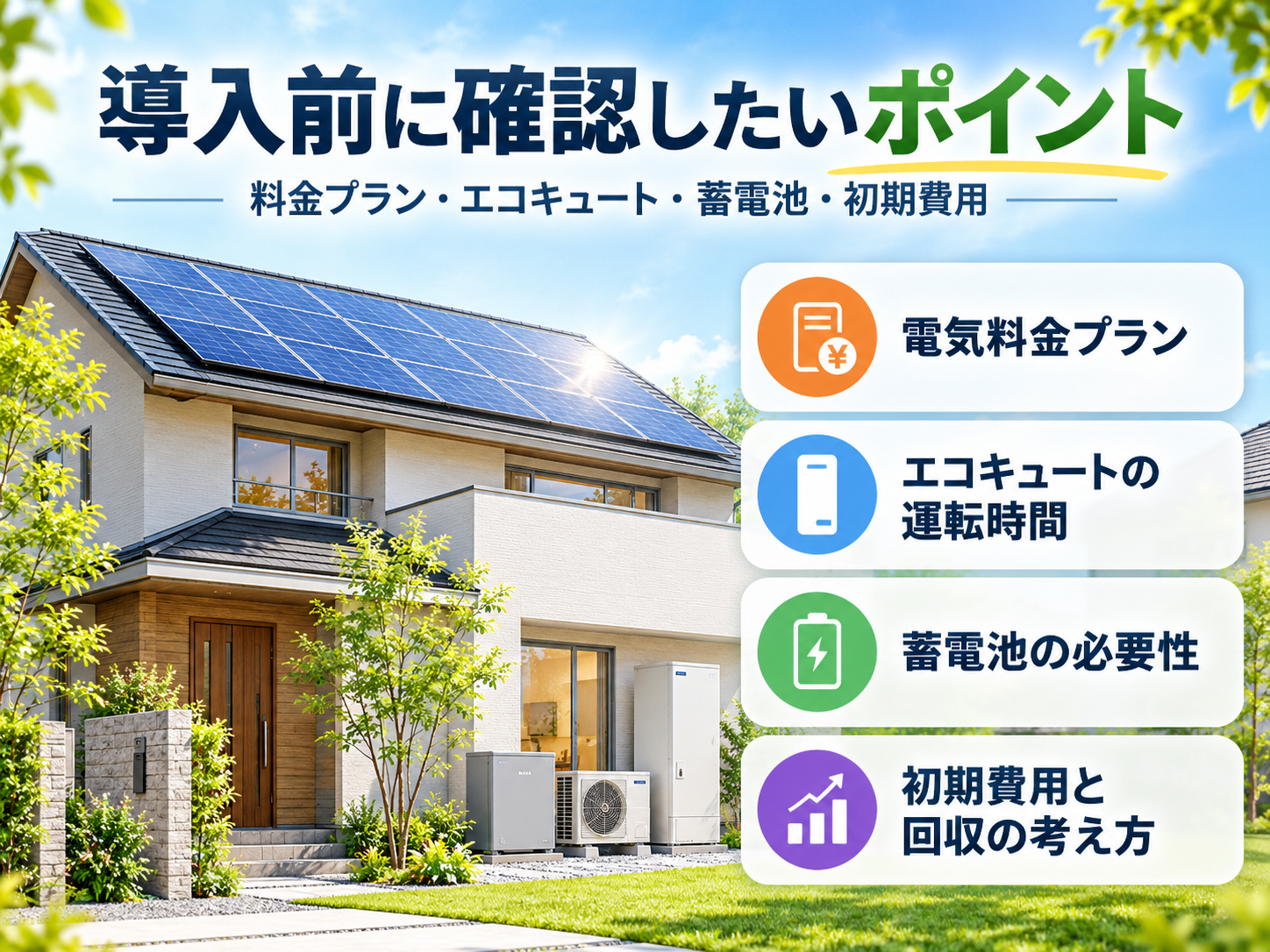 太陽光発電＋オール電化は本当にお得？電気代・蓄電池・エコキュートとの相性を徹底検証の解説画像2