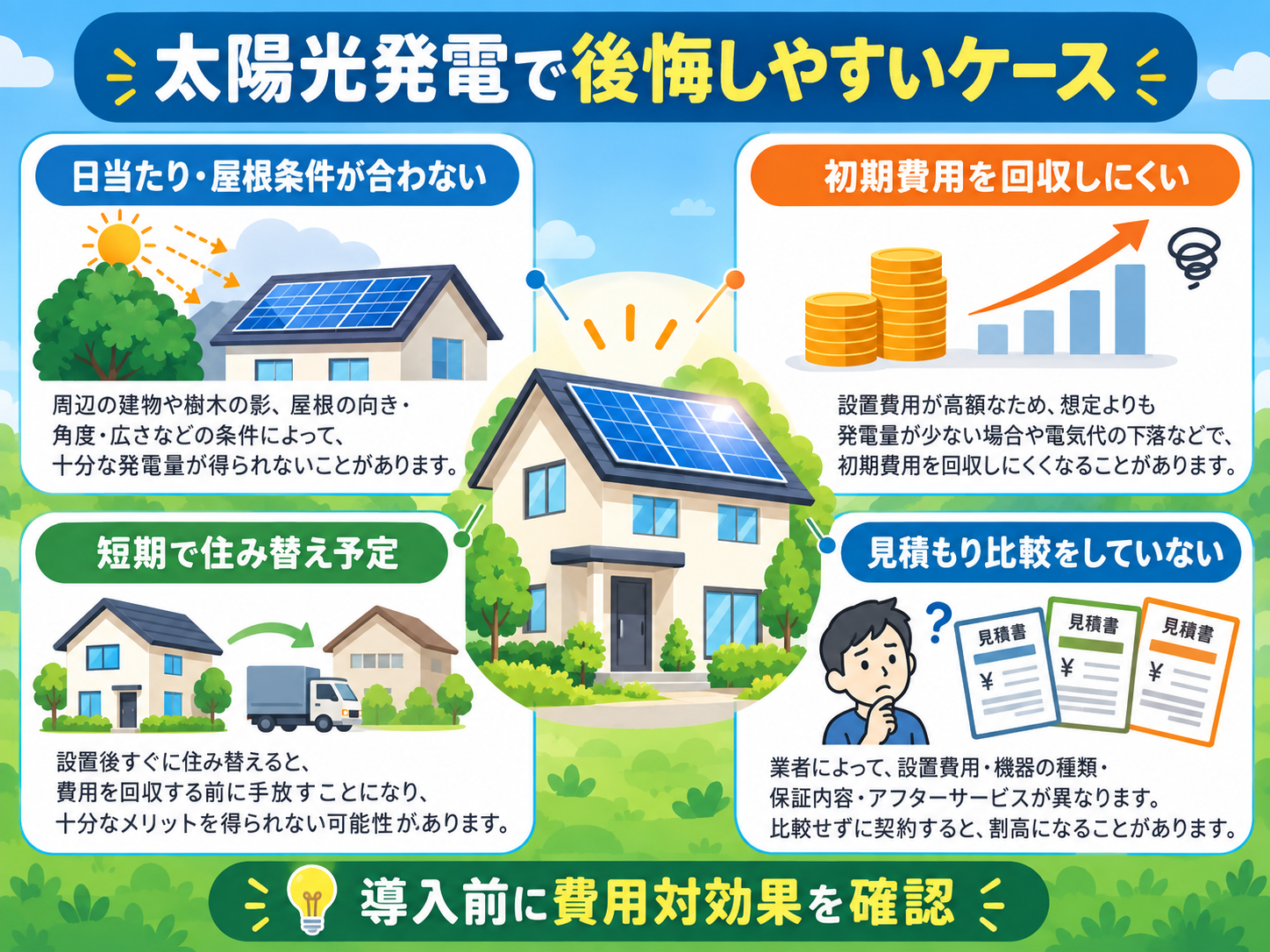太陽光発電はやめたほうがいい？後悔するケース・元が取れる条件・向いている家を徹底解説【2026年】の解説画像1