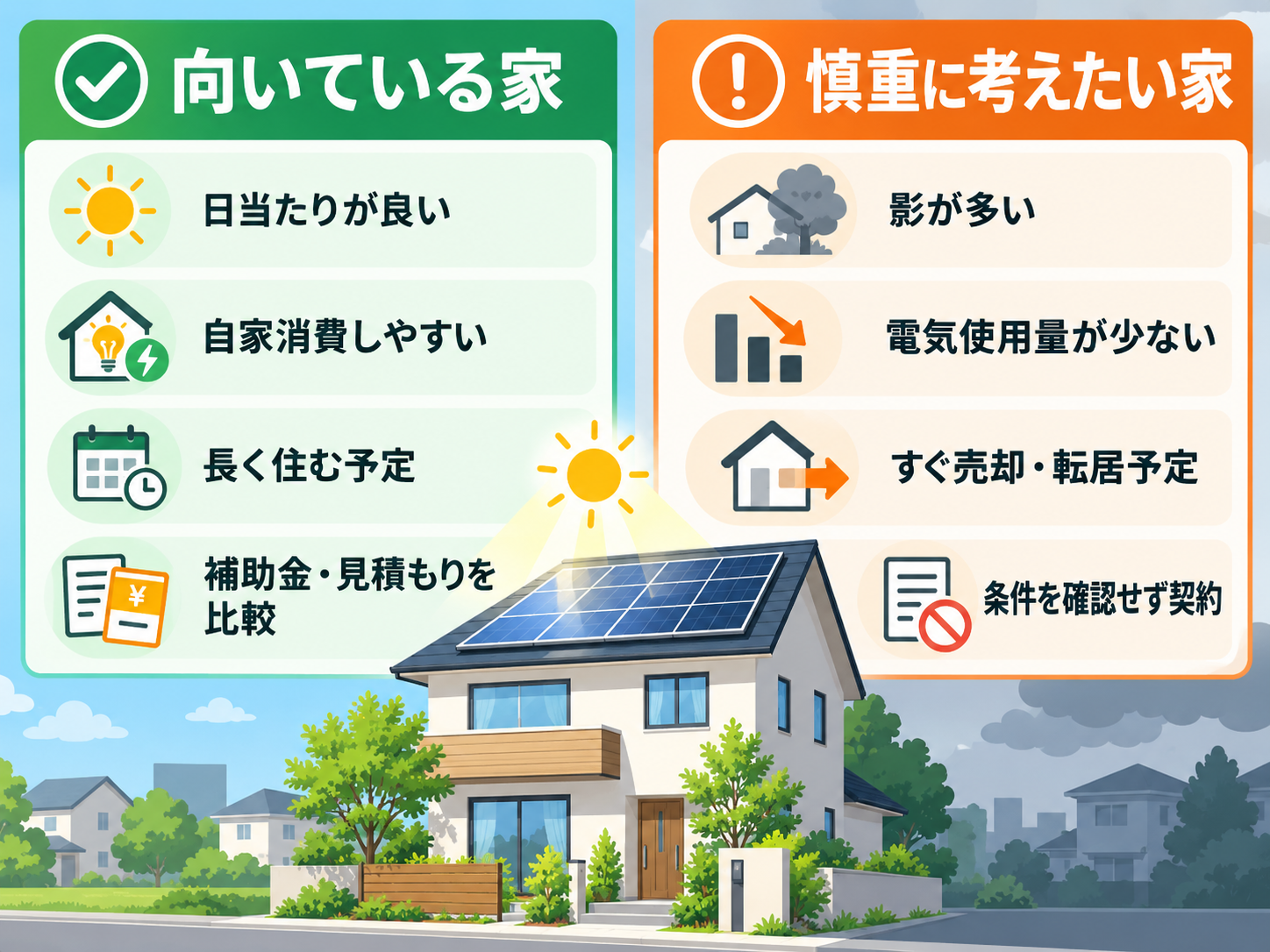 太陽光発電はやめたほうがいい？後悔するケース・元が取れる条件・向いている家を徹底解説【2026年】の解説画像2