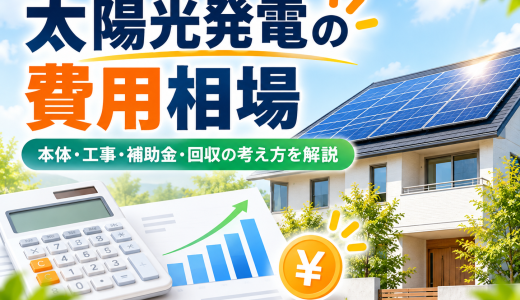 【2026年最新】太陽光発電の費用相場｜4kW・5kWの本体価格・工事費・補助金・回収年数