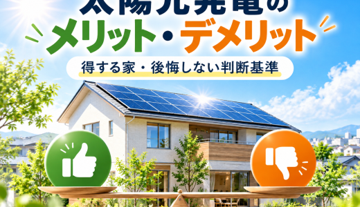 太陽光発電のメリット・デメリット｜得する家・損する家・後悔しない判断基準を解説【2026年】