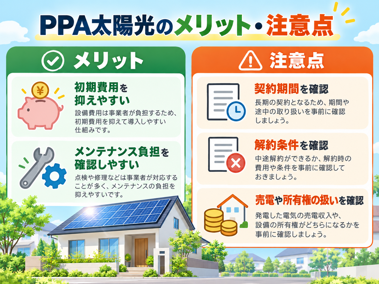 PPA太陽光とは?0円ソーラーの仕組み・契約期間・メリット・デメリット・注意点を徹底解説の解説画像2