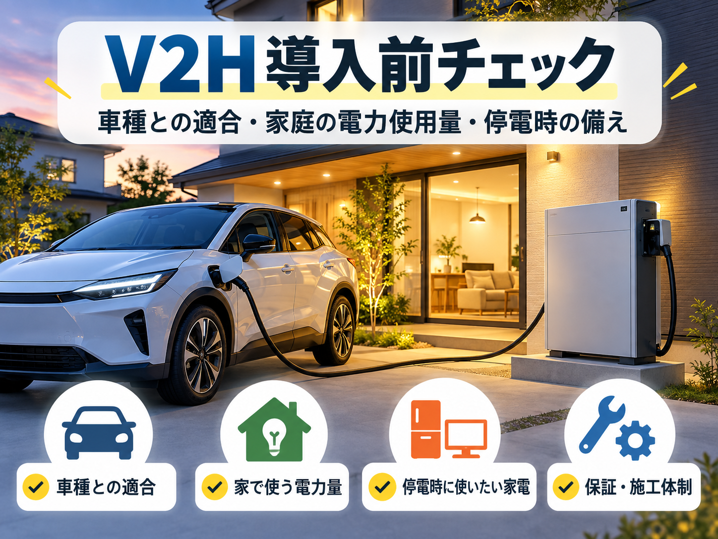 【2026年最新】V2Hおすすめ比較|価格・補助金・対応EV・停電時出力・選び方を徹底解説の解説画像2